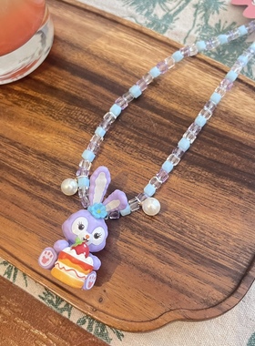 露露星戴兔紫色系度假短款项链
