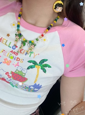 趣味卡通贝蒂绿色系颈链