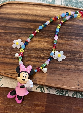 米老鼠米妮夏日度假短款项链