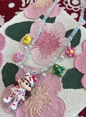 日韩可爱卡通牛奶妹链百搭颈链