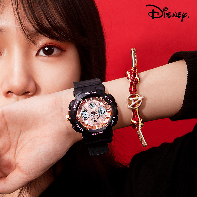 迪士尼女运动女款学生2022电子表 购酷手表国产腕表