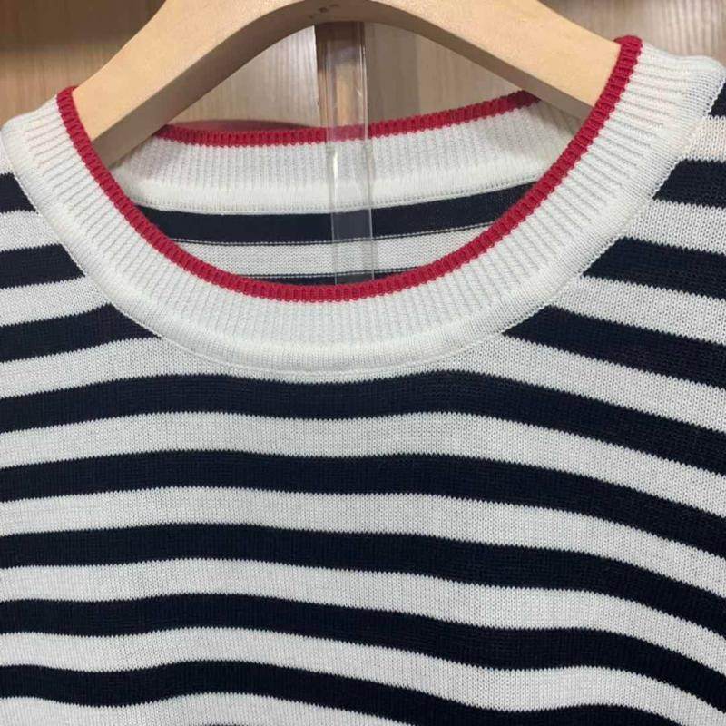 女装纯棉线显瘦条纹文艺低圆领大码宽松百搭减龄不起球薄款短袖,淘宝优惠券,粉丝福利购,淘宝优惠卷