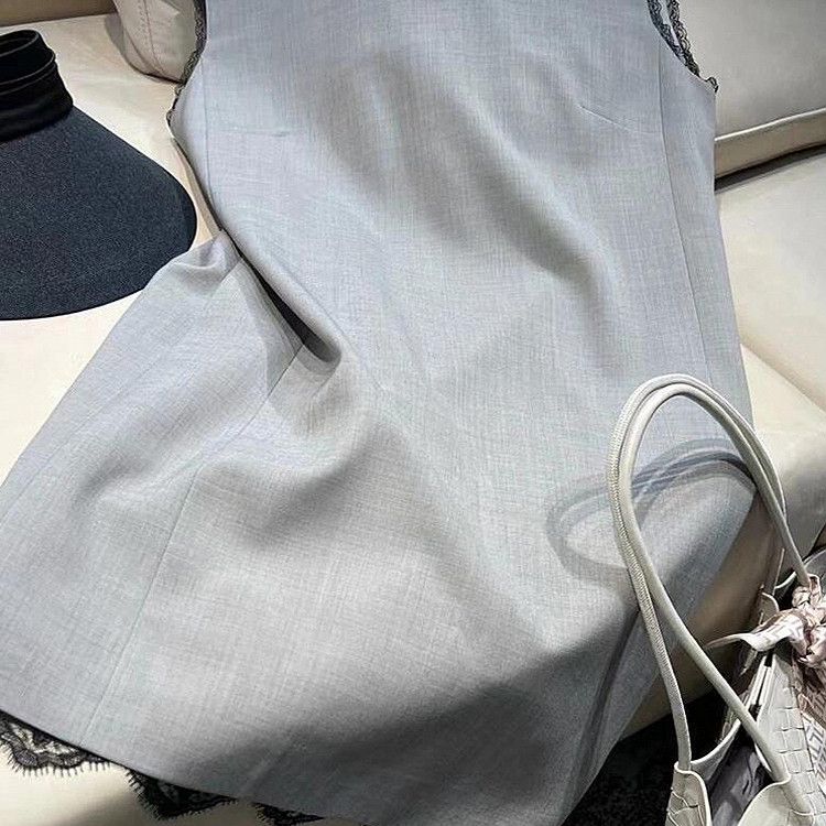 专柜撤回夏季新款韩版气质名媛高端精致显瘦减龄灰色无袖连衣裙女,淘宝优惠券,粉丝福利购,淘宝优惠卷