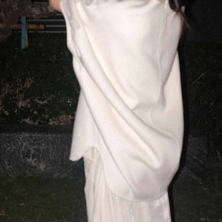 专柜撤回2025夏季慵懒风时尚洋气时髦气质宽松休闲白色短袖T恤女 - 图2