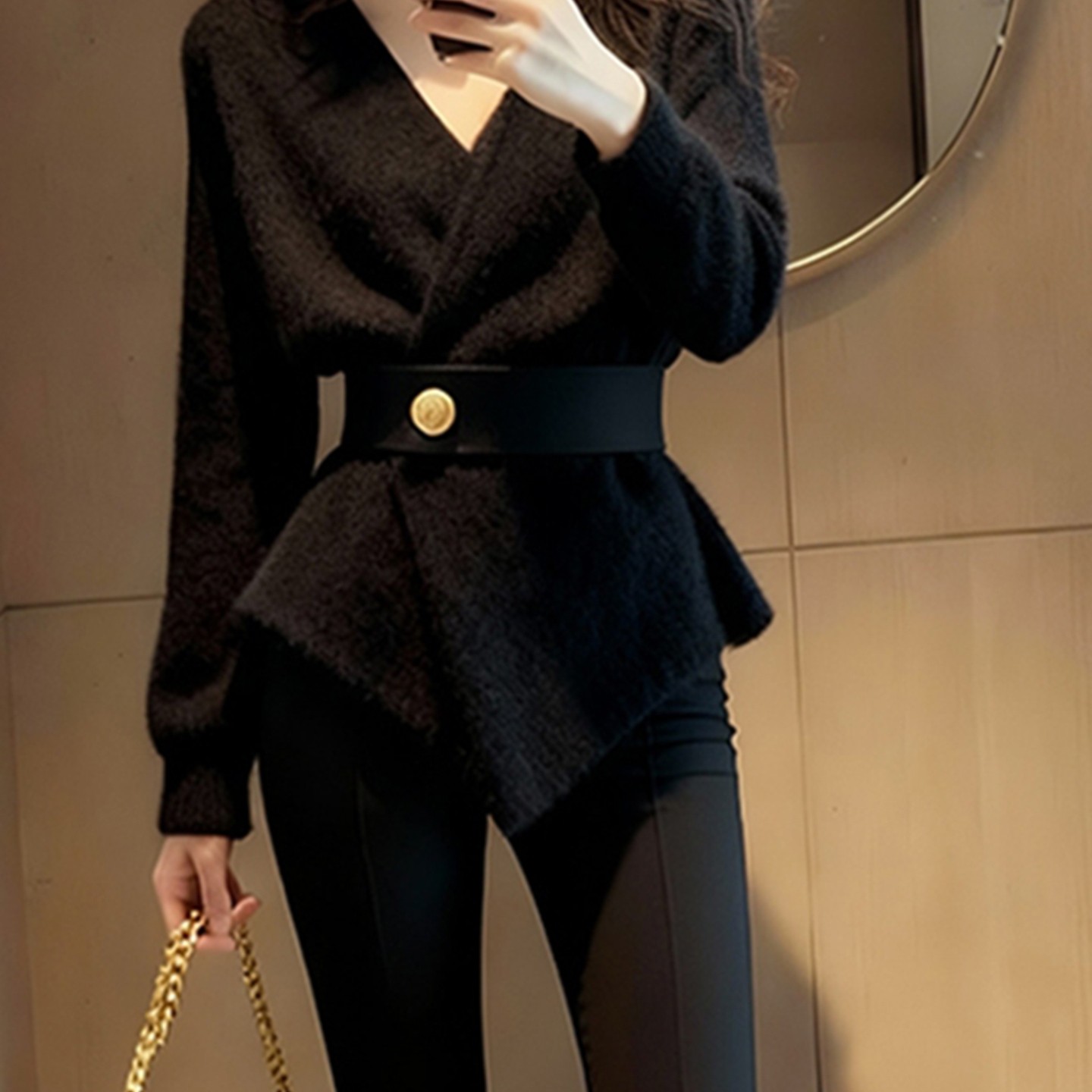 专柜撤回毛衣女款独特超好看气质名媛收腰小香风灰色针织外套秋冬,淘宝优惠券,粉丝福利购,淘宝优惠卷