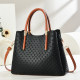Seaside vacation woven straw bag for women 2026 new high-end contrasting color portable bucket bag single shoulder crossbody bag