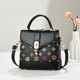 Textured casual soft leather shoulder crossbody small bag
