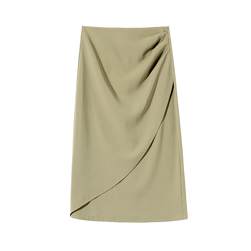 Pleated Irregular A-Line Skirt Mid-Length Professional