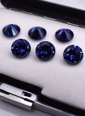 5A皇家蓝宝石收藏级坦桑蓝裸石圆形坦桑兰宝石圆形戒面吊坠DIY