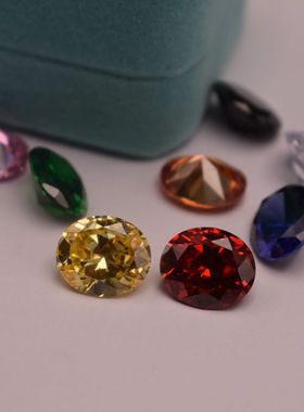 12X14mm红宝石裸石戒面裸石8A缅甸鸽血红宝椭圆形戒面红色