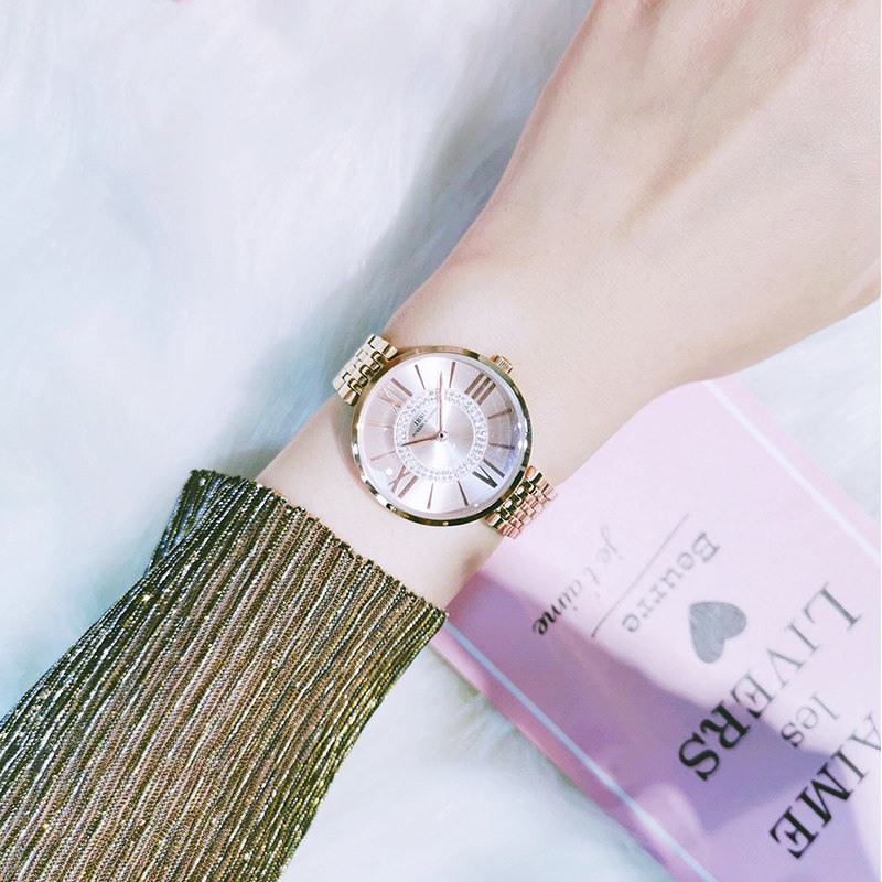 新款网红简约钢带女韩版潮流女表 ibso爱彼思诺国产腕表