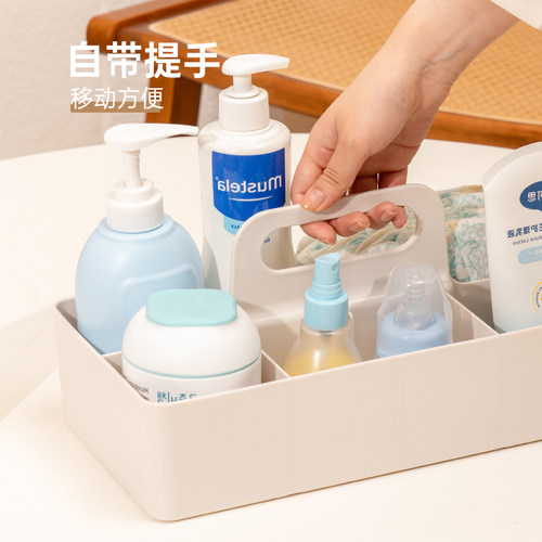 婴儿用品收纳盒家用桌面大容量置物箱宝宝尿不湿尿片多格收纳神器 - 图2