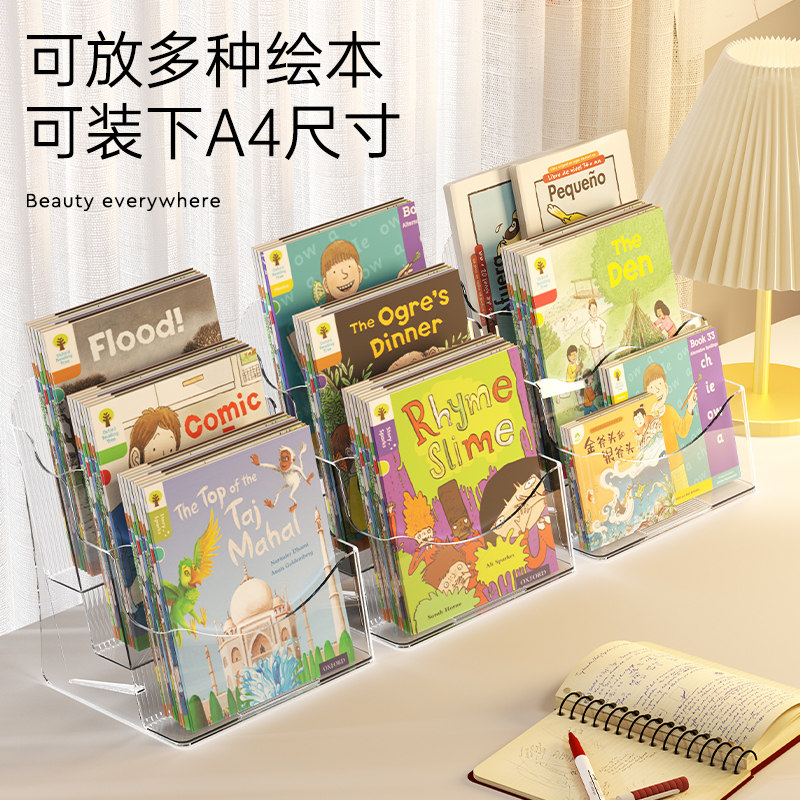 儿童书架宝宝绘本多层收纳架家用桌面书本收纳盒床头阅读置物架子,淘宝优惠券,粉丝福利购,淘宝优惠卷