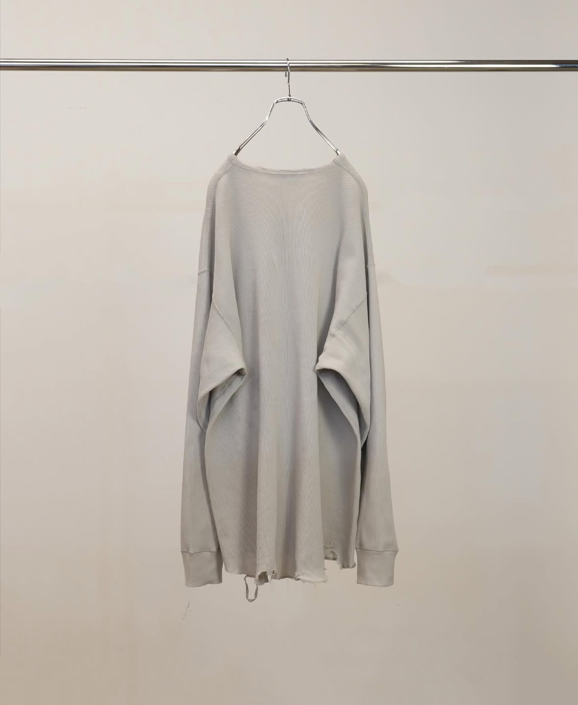 【代购】ANCELLM 26ss Damage waffle 定番毛边破坏华夫格长袖T恤,淘宝优惠券,粉丝福利购,淘宝优惠卷