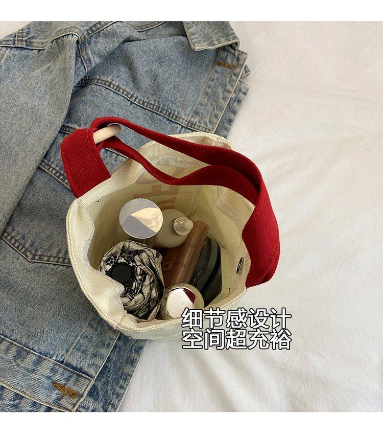 2024新款手提袋子女帆布包饭盒便当包上班水桶包小拎包外出手提包,淘宝优惠券,粉丝福利购,淘宝优惠卷