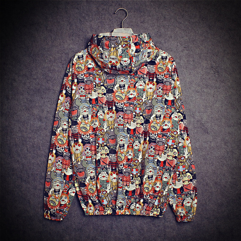 Spring And Summer Men S And Women S Japanese Graffiti Windbreaker Lest Harajuku Thin Hooded Jacket Couple Sun Protection Shirt And Windbreaker