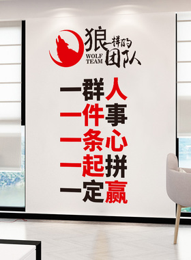 励志墙面贴纸自粘办公室教室企业文化墙面装饰贴员工激励标语团队