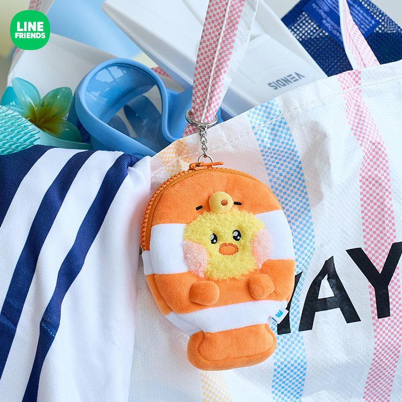 LINE FRIENDS连我朋友 minini 海底世界系列毛绒零钱包 多功能,淘宝优惠券,粉丝福利购,淘宝优惠卷