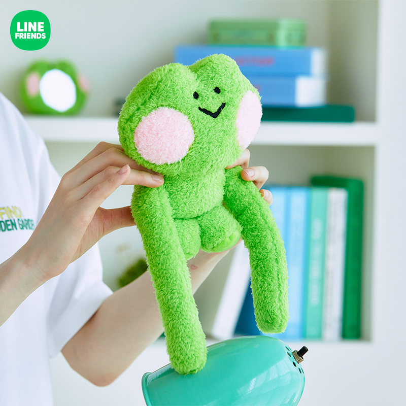 LINE FRIENDS连我朋友幸运蛙lenini毛绒磁吸玩偶可爱公仔玩具礼物-图2