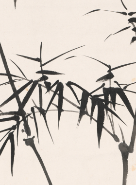 A36 谢稚柳 墨竹图国画心装饰画字画宣纸高清微喷打印画芯