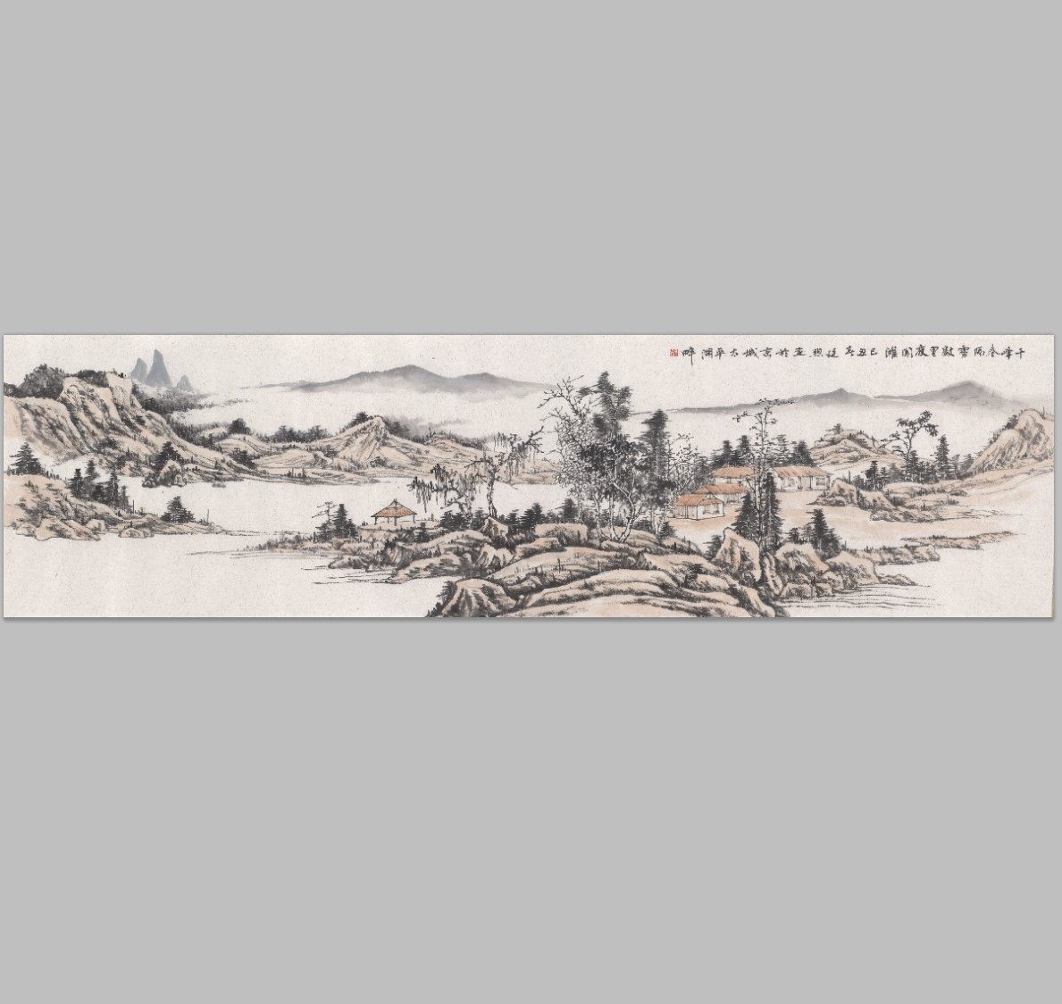 山水横幅国画名家字画心客厅卧室酒店装饰芯高清宣纸微喷打印,淘宝优惠券,粉丝福利购,淘宝优惠卷