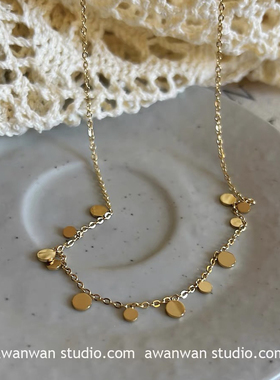 阿婉小众芒星串珠少女项链