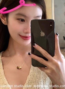 阿婉Wan 2025新款几何虎眼石项链复古高级感百搭颈链毛衣链