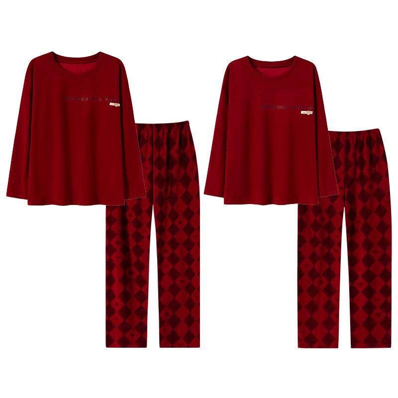 芬腾可安情侣睡衣德绒秋冬季长袖保暖双面磨毛红色结婚套装,淘宝优惠券,粉丝福利购,淘宝优惠卷