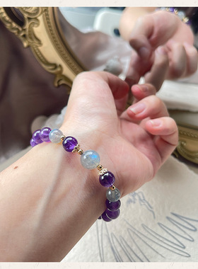 天然水晶手链透体紫水晶