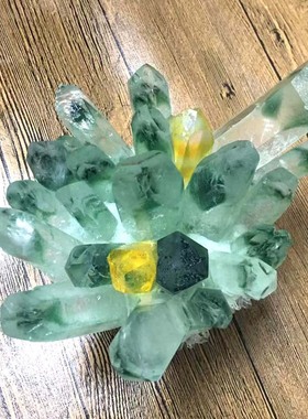 水晶摆件白绿水晶簇水晶原石矿石标本家居装饰工艺品礼品摆件