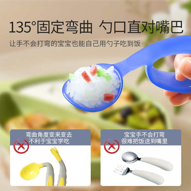 8个月宝宝辅食勺感温勺子婴儿吃面条勺子宝宝训练勺一岁弯柄勺子_格格屋母婴 格格妈_婴童用品-第4张图片-提都小院