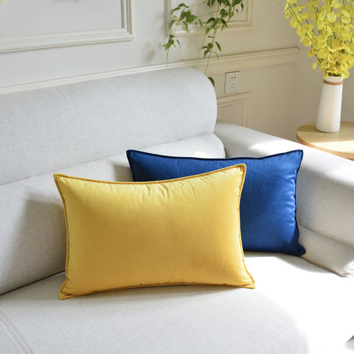 北欧天鹅绒客厅沙发轻奢靠垫抱枕长条枕靠枕套床头靠背垫护腰定制 - 图2