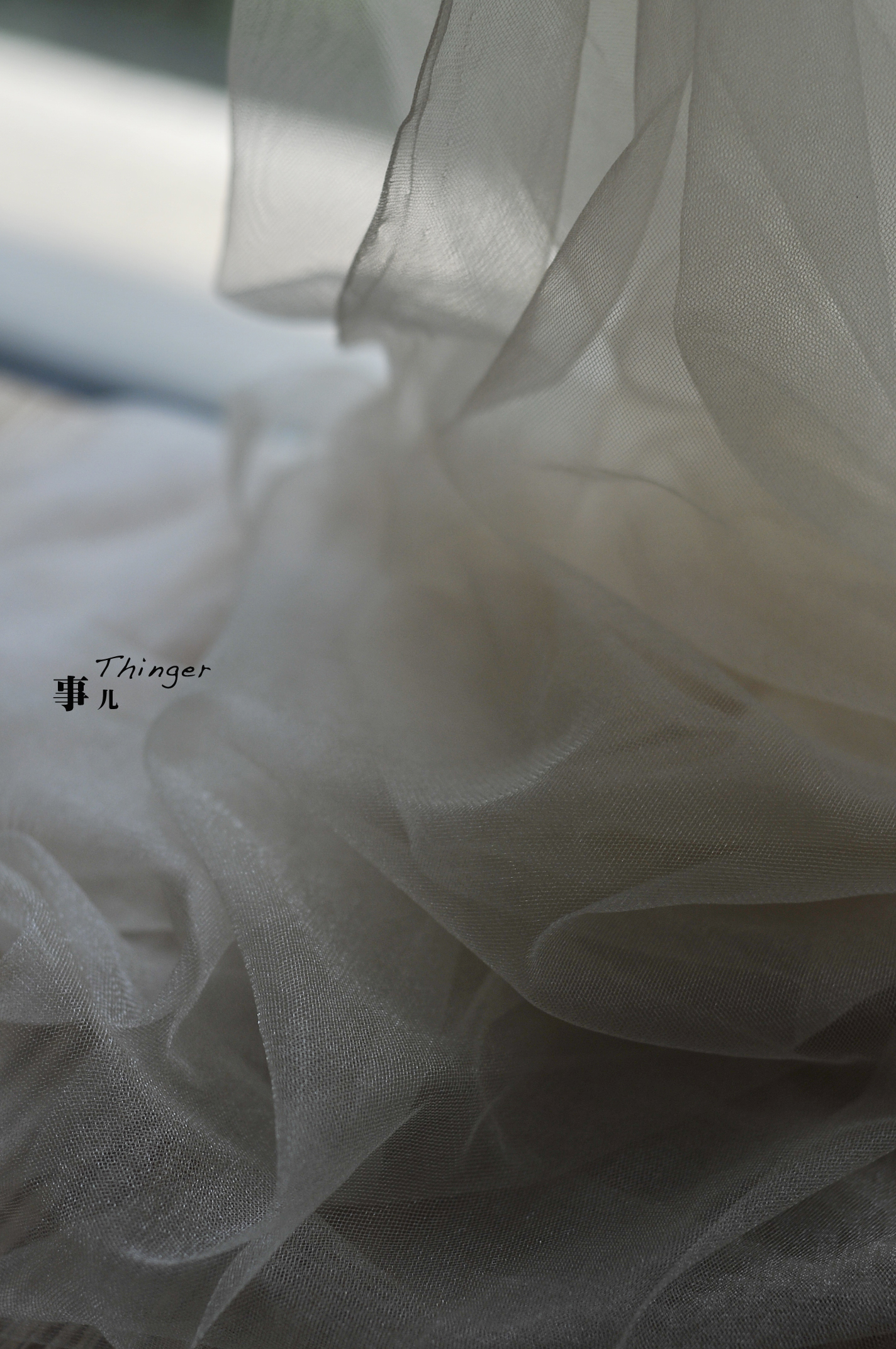 事儿 超透明婚纱网－高定礼服面料透视装布料加密柔软/微珠光裸色 - 图0