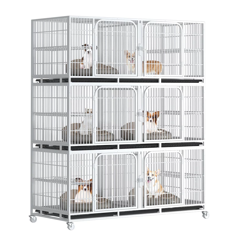 Three-layer dog cage with partitions, mother-child breeding cage, multi-layer double-layer split Thai