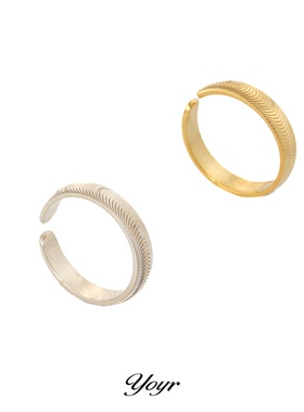 yoyr黄铜戒指立体波纹戒指