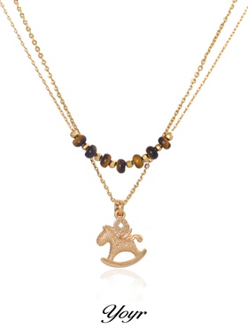 yoyr叠戴精致木马项链