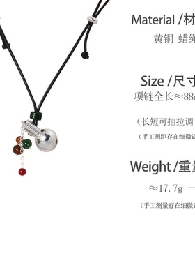 yoyr蜡绳项链韩版小灯泡流苏项链