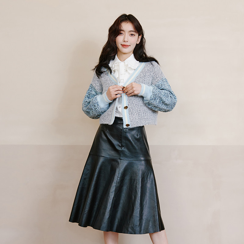 tanni冬季新品黑色百搭显瘦鱼尾下摆pu半身裙TL31SK001A,淘宝优惠券,粉丝福利购,淘宝优惠卷