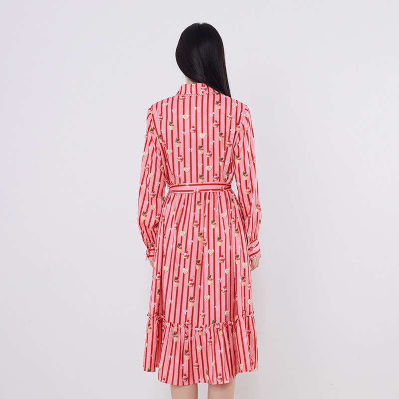 tanni新款甜美爱心通勤休闲X型长款衬衫连衣裙TM11DR031B,淘宝优惠券,粉丝福利购,淘宝优惠卷