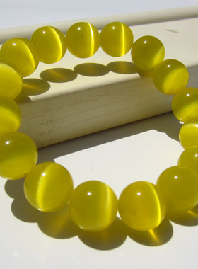 天然8mm猫眼石水晶手链送女友