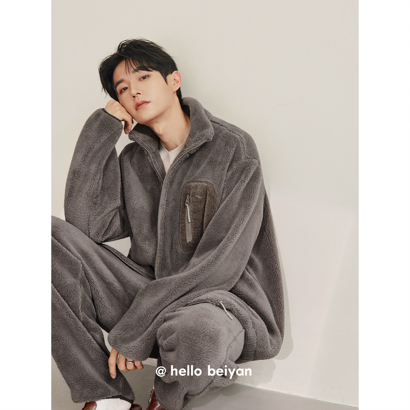 情侣睡衣女款珊瑚绒秋冬季加厚保暖男士家居服宽松可外穿休闲套装 - 图1