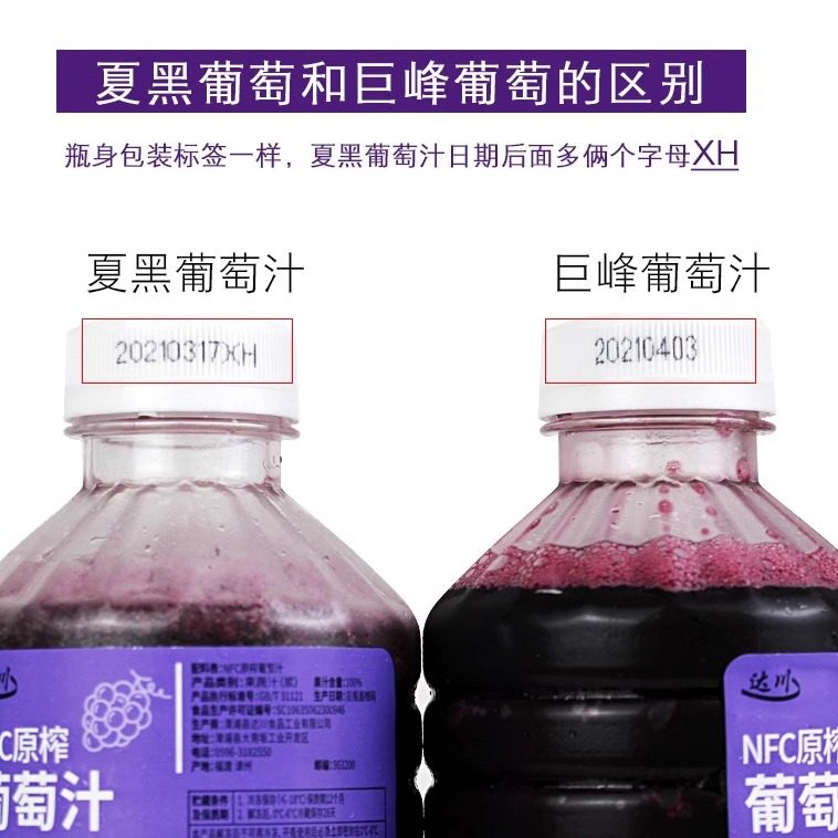达川nfc巨峰葡萄汁冷冻果汁饮料夏黑多肉葡萄非浓缩原榨2瓶装,淘宝优惠券,粉丝福利购,淘宝优惠卷