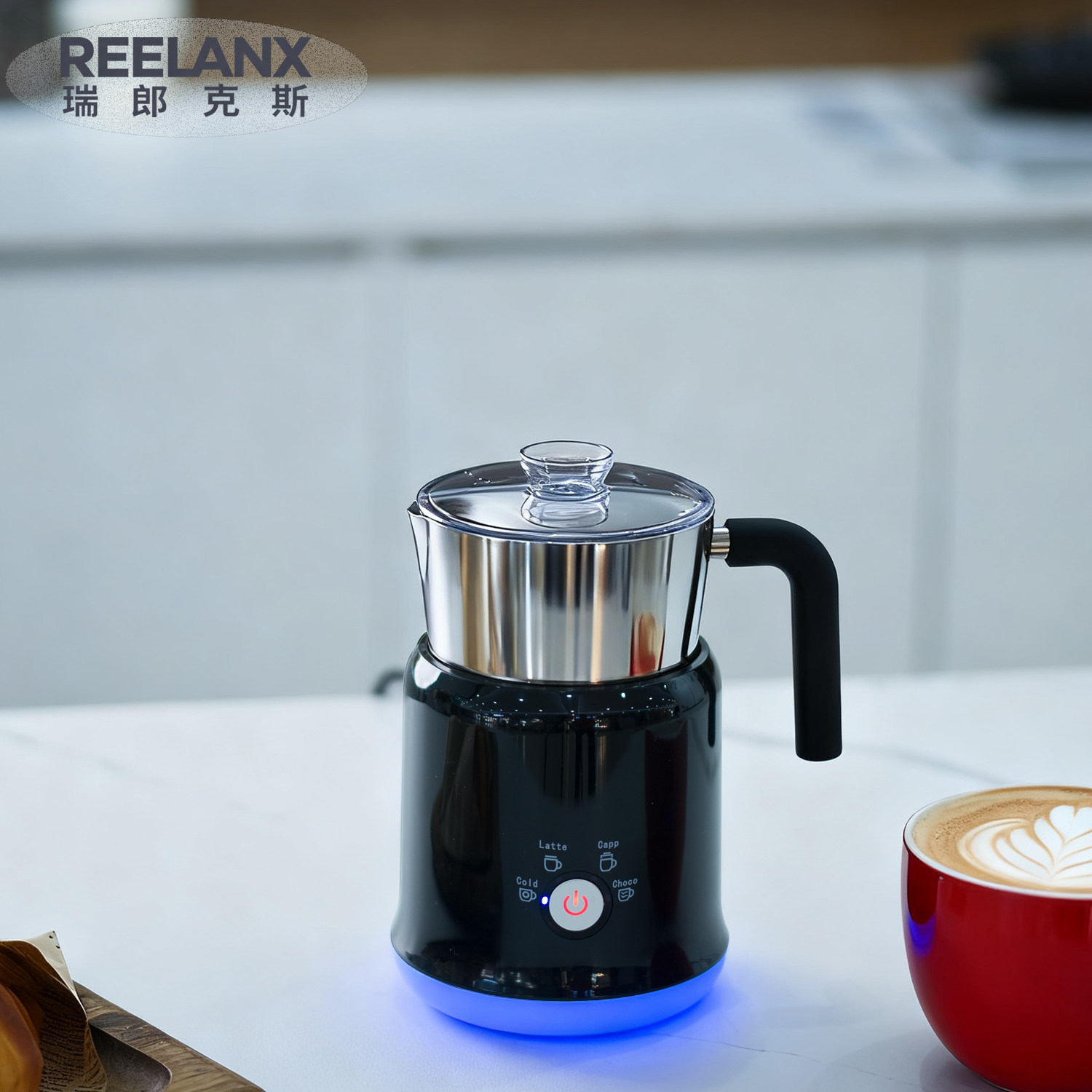 reelanx加热奶泡机分体式电动咖啡打奶器冷热牛奶起泡器家用搅拌,淘宝优惠券,粉丝福利购,淘宝优惠卷
