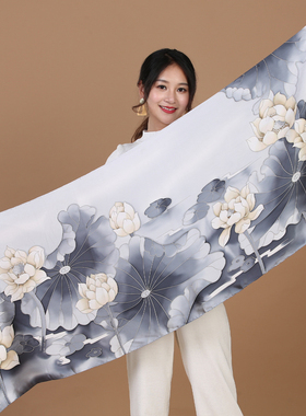手绘披肩丝巾夏季新品