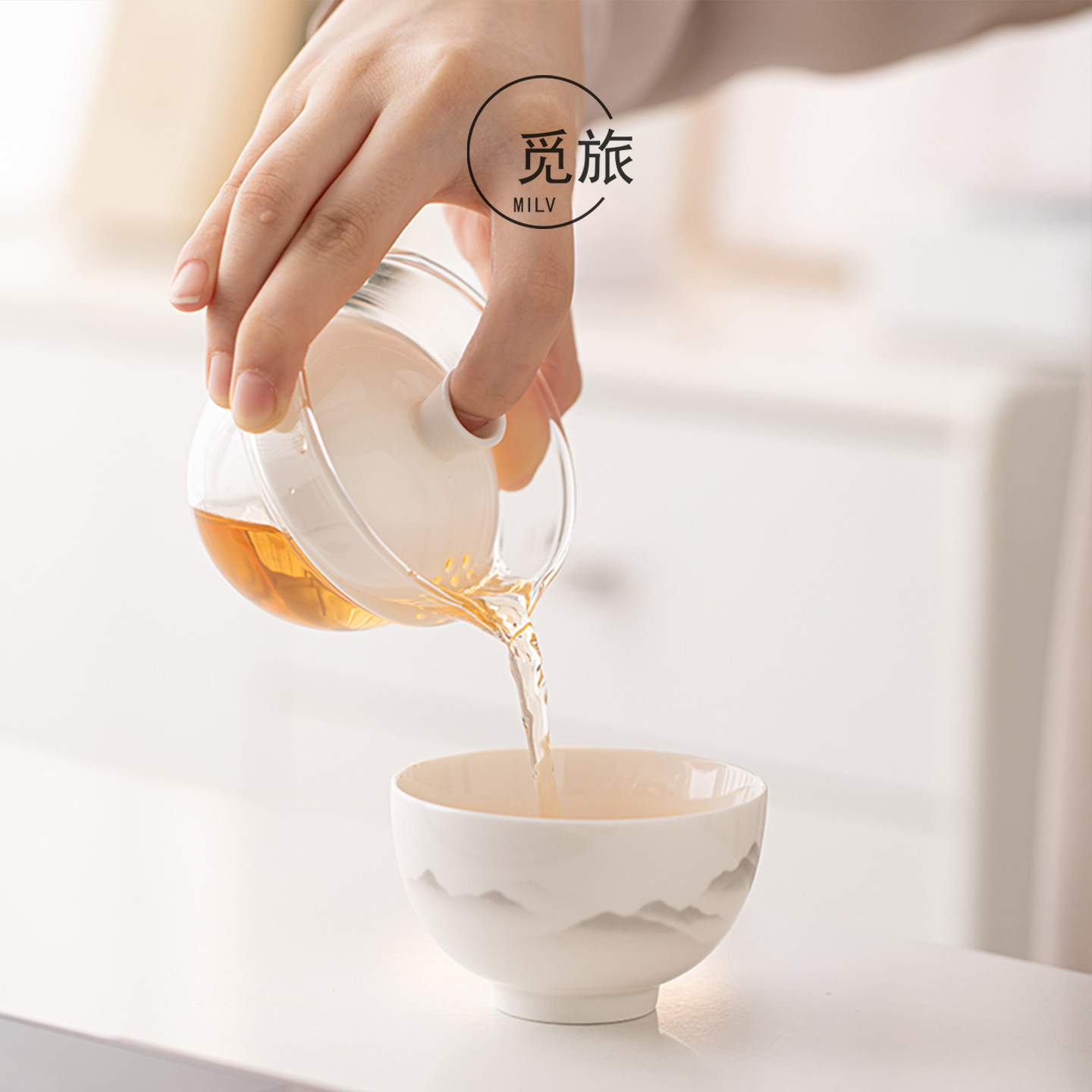Milubai porcelain travel kung fu tea set