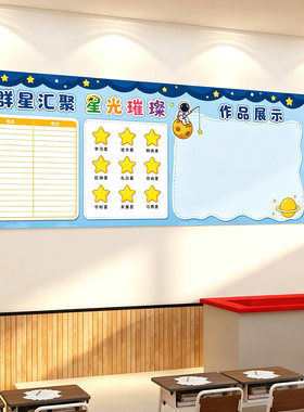 班级文化墙贴小学开学场景布置