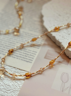 语｜闪亮水滴晶晶串珠项链