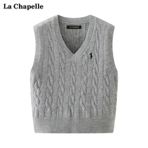 Lasciabelle La Chapelle autumn new V collar knit embroidered waistcoat for womens age vests