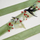 Cherry ສີ​ແດງ​ແລະ​ກ້ວຍ​ສີ​ຂຽວ embroidered ສາຍ​ບ່າ Hanfu​
