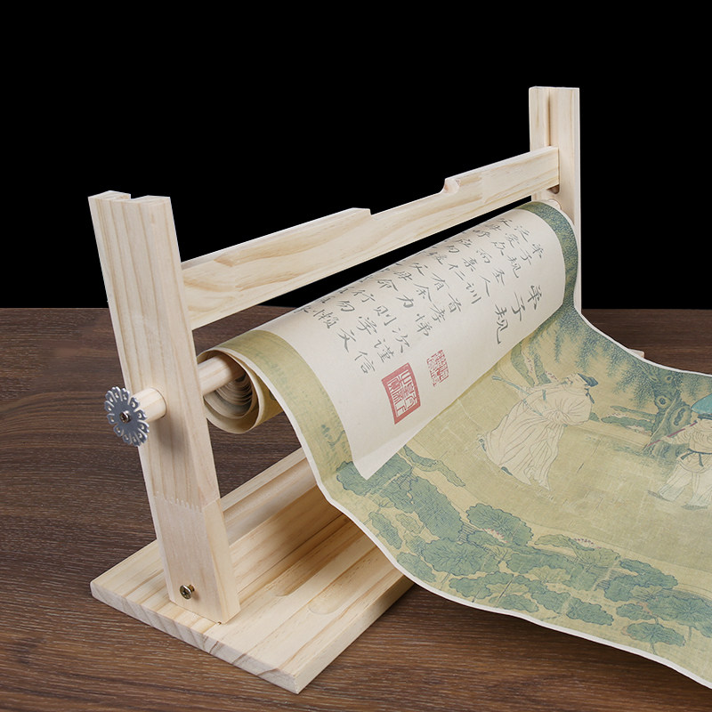 实木书法长卷架宣纸百米卷轴书画收纳专用纸架文房四宝新秀,淘宝优惠券,粉丝福利购,淘宝优惠卷